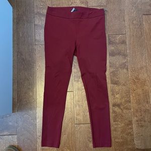 Ann Taylor Ponte Pants with gold toned exposed side zipper - sz 8